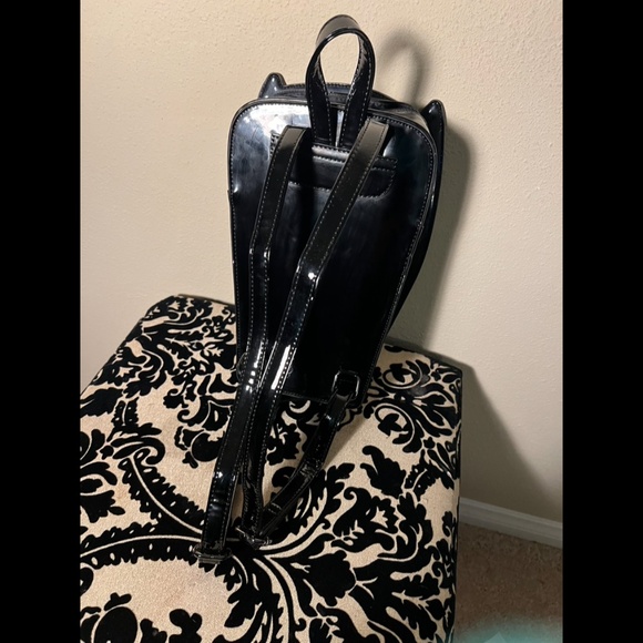 Killstar Spooky Harajuku Boo Ghost Black Vinyl Backpack (Purse/Bag) - Picture 7 of 8